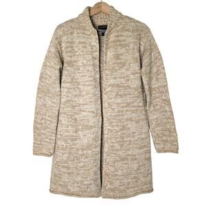 Banana Republic Wool Blend Beige Marled Knit Duster Cardigan Sweater Women S